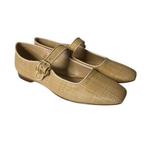 Sam Edelman NEW Michaela Mary Jane Ballet Flats Tan Weave Size 9